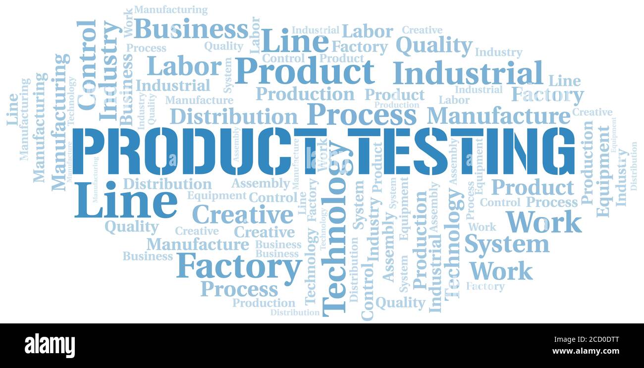 Product Testing word cloud create with the text only Stock Vector Image