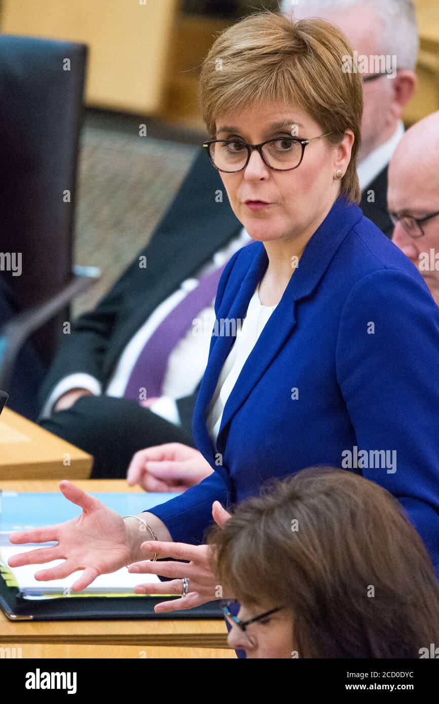 Edinburgh, Scotland, UK.  Pictured: Nicola Sturgeon MSP - First Minister of Scotland and Leader of the Scottish National Party. Credit: Colin Fisher/Alamy Live News. Stock Photo