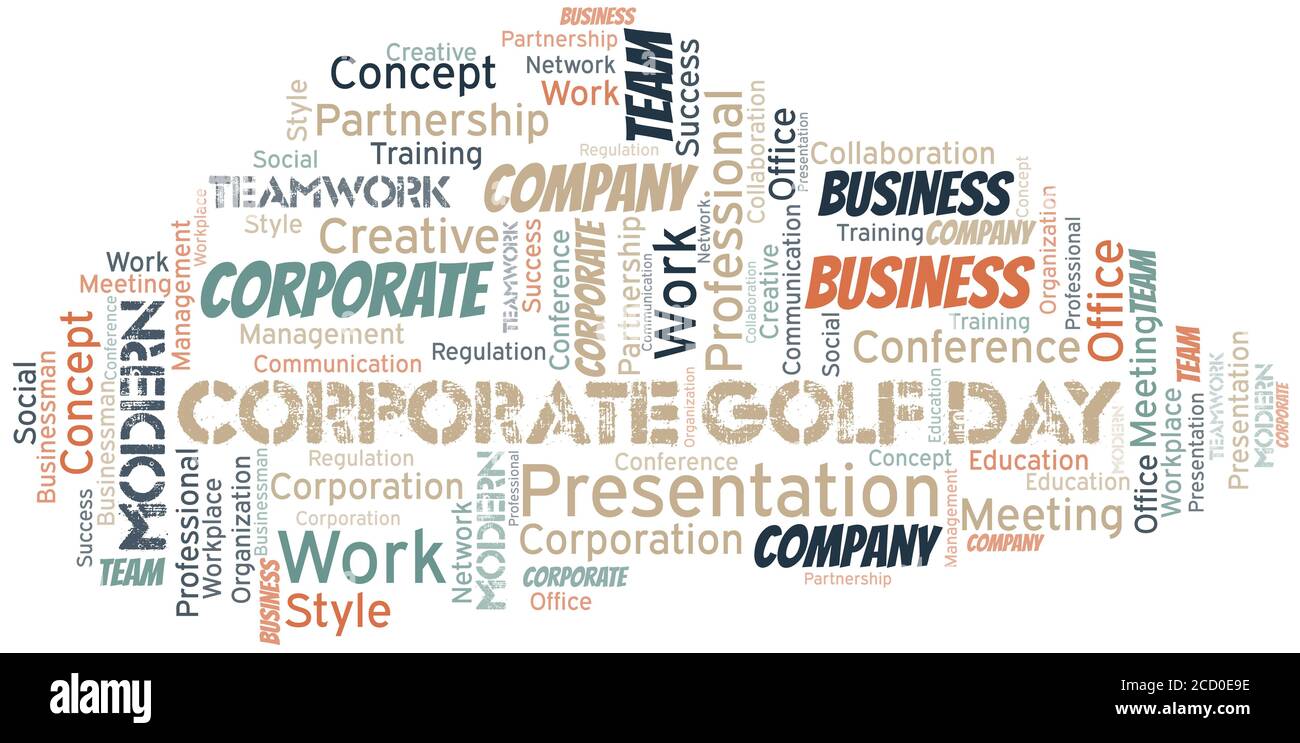 Corporate Golf Day Vector Word Cloud Made With The Text Only Stock