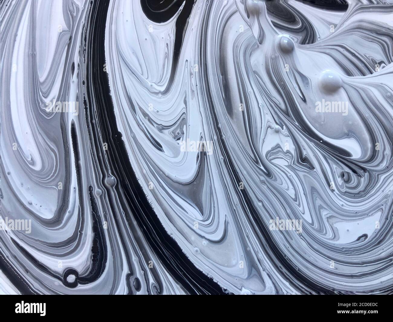 Black and white abstract marble background Stock Photo