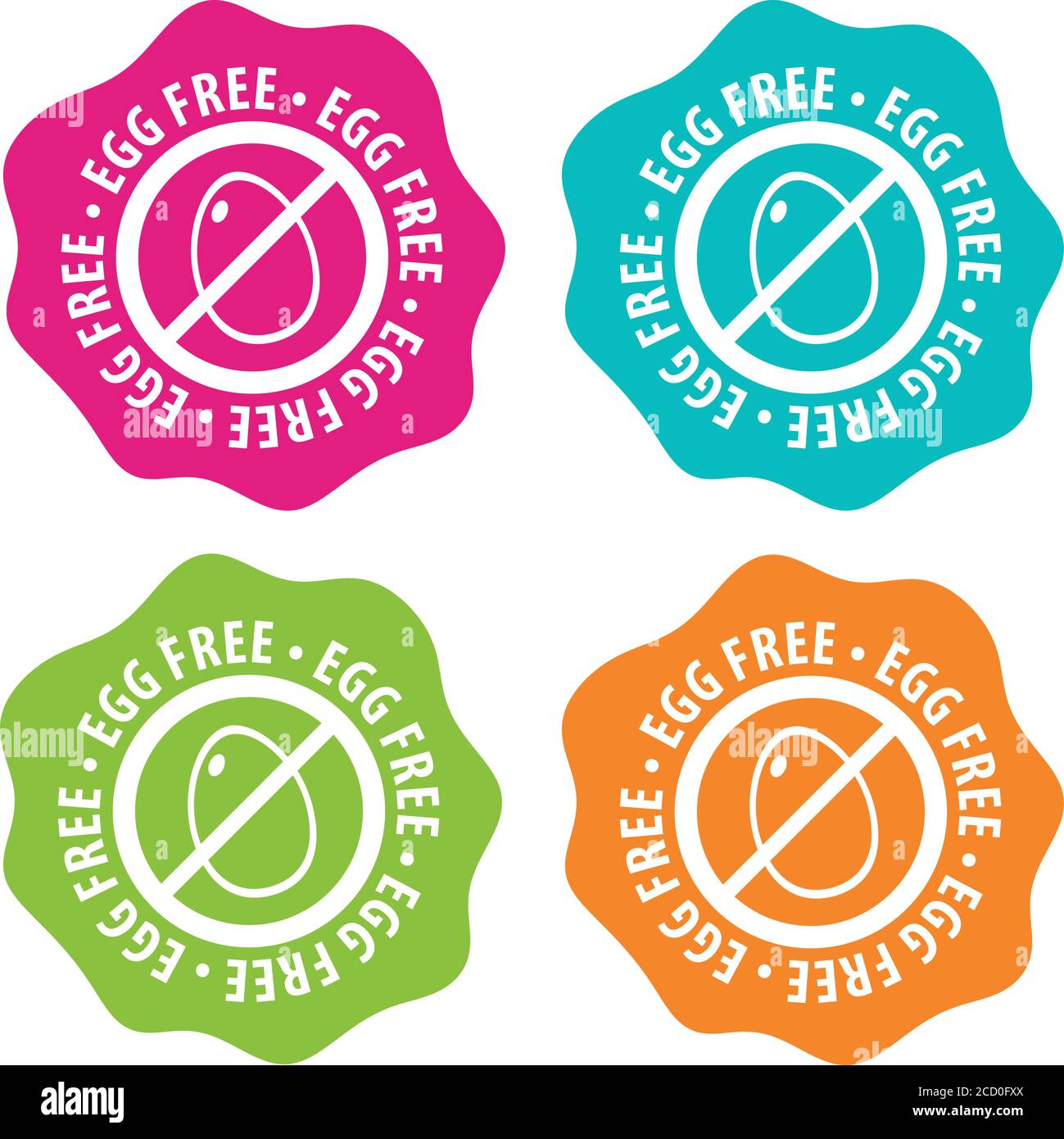 Egg free Badges. Eps10 Vector. Stock Vector