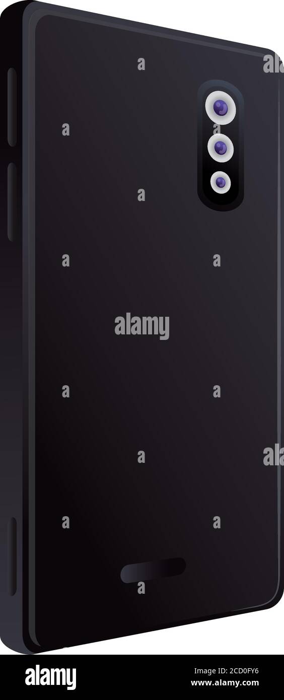 mockup realistic smartphone of black color, in white background Stock ...
