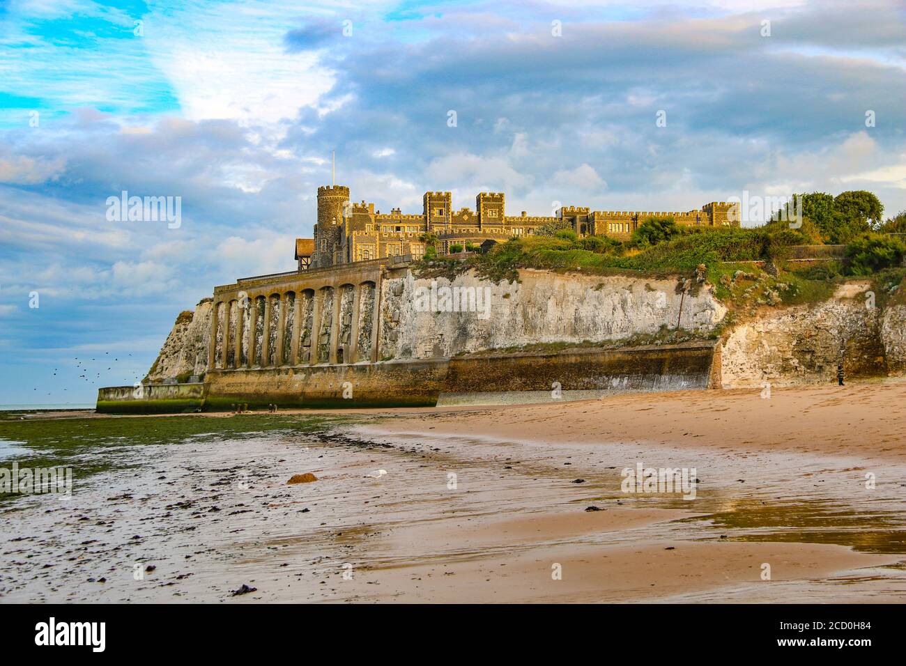 Kingsgate Castle on the cliffs above Kingsgate Bay, Broadstairs, Kent