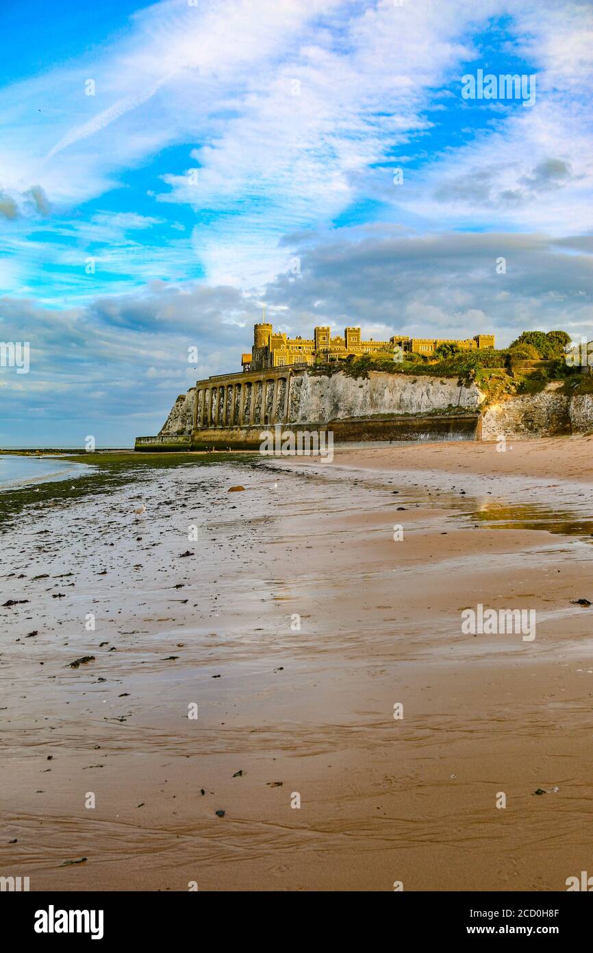 Kingsgate Castle on the cliffs above Kingsgate Bay, Broadstairs, Kent