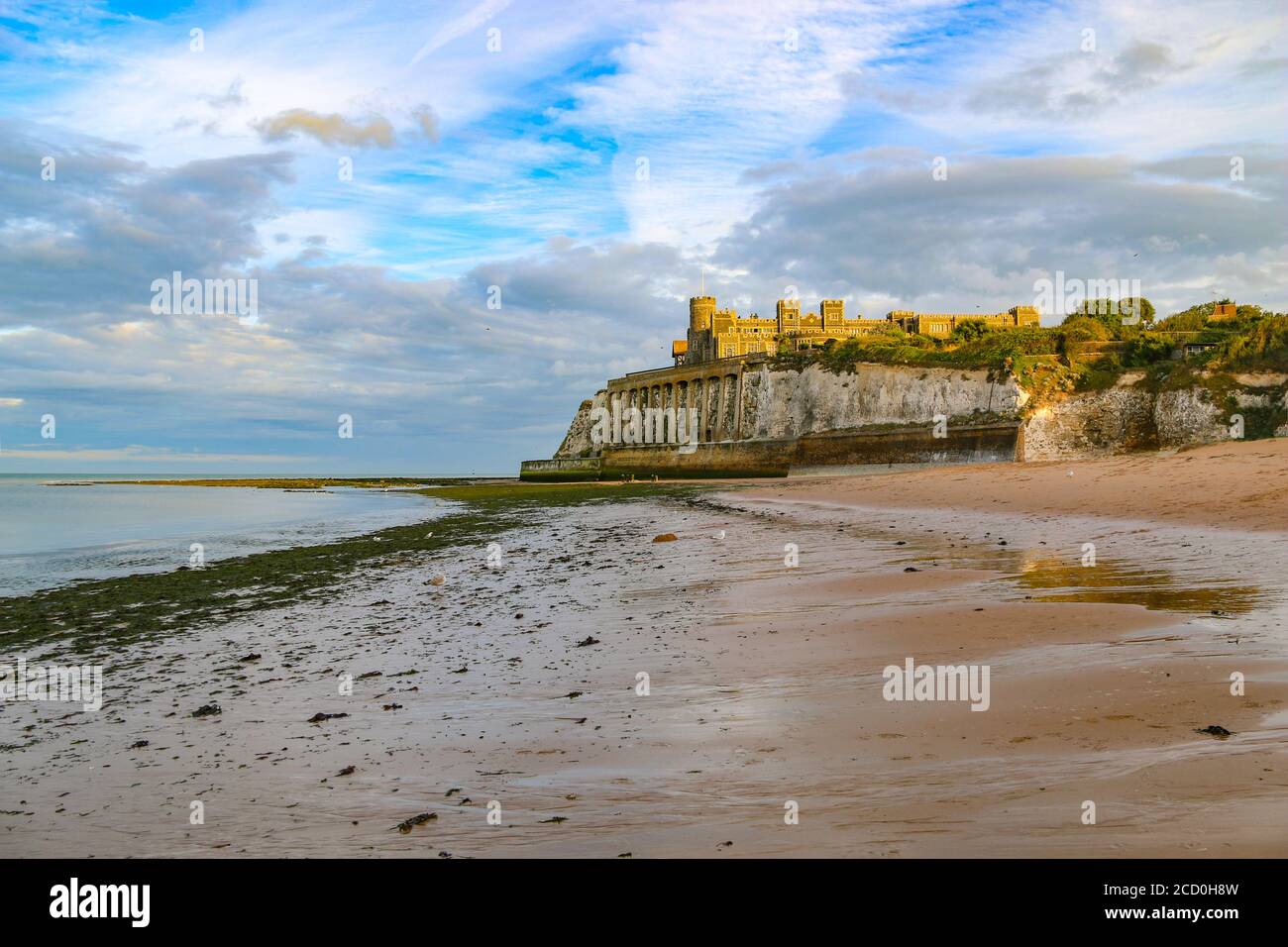 Kingsgate Castle on the cliffs above Kingsgate Bay, Broadstairs, Kent