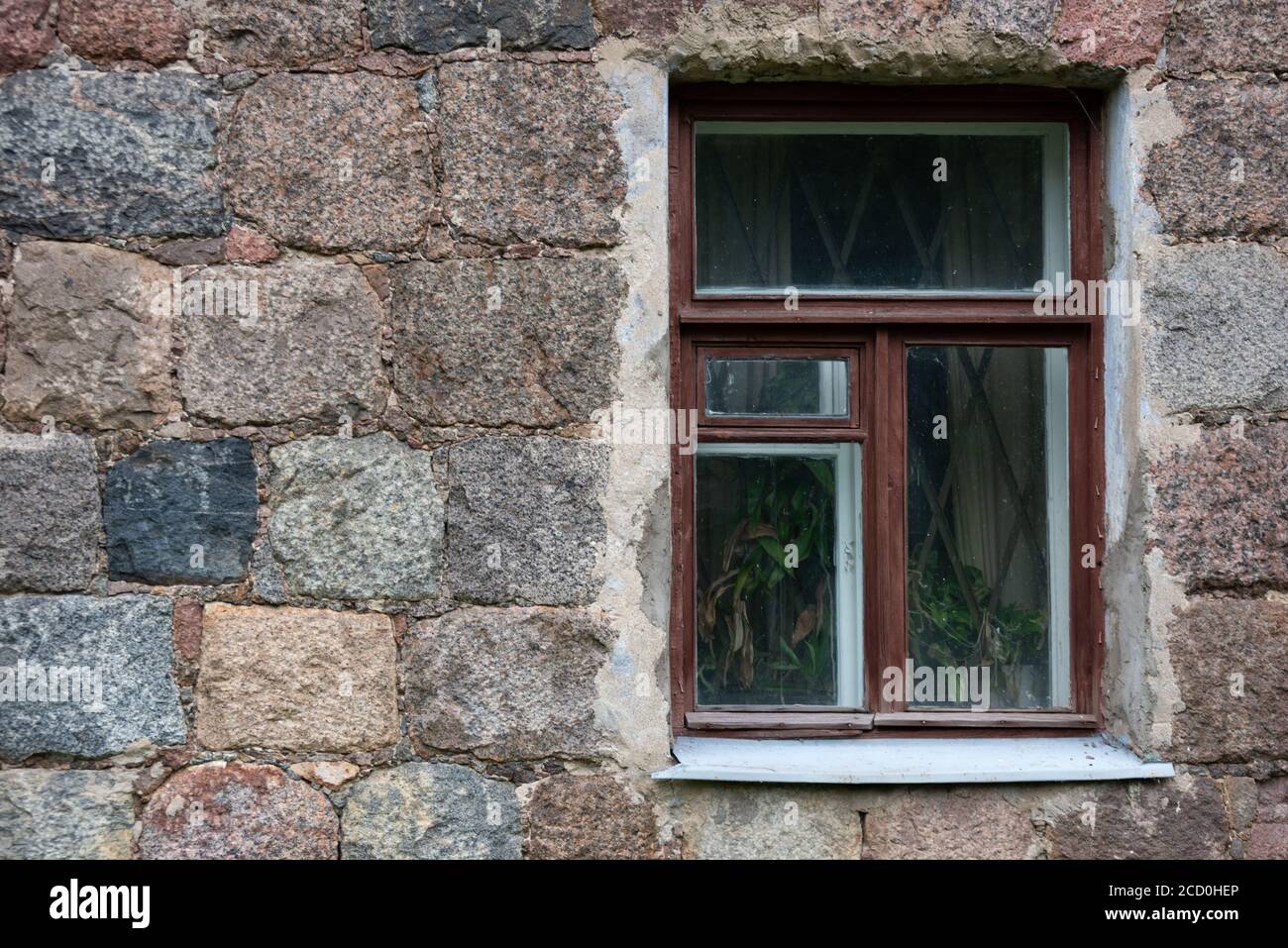 Window in old stone wall Stock Photo - Alamy