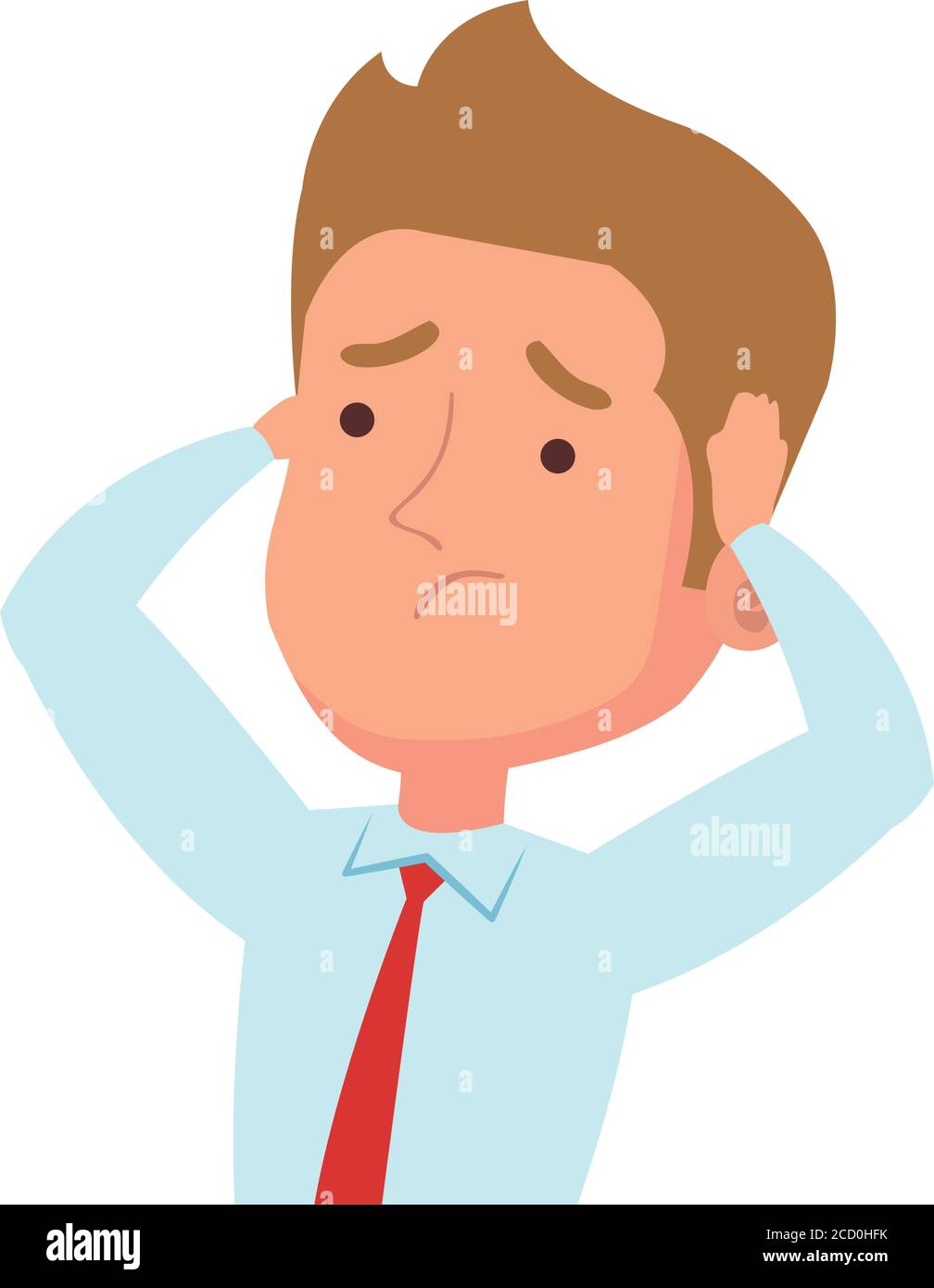 picture businessman worried, in white background Stock Vector Image ...