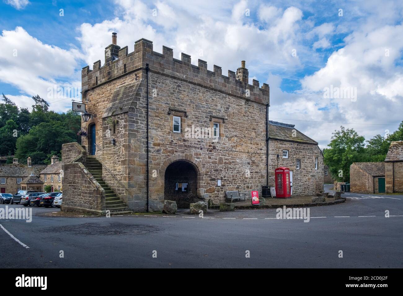 The Gatehouse in the Northumberland village of Blanchland Stock Photo
