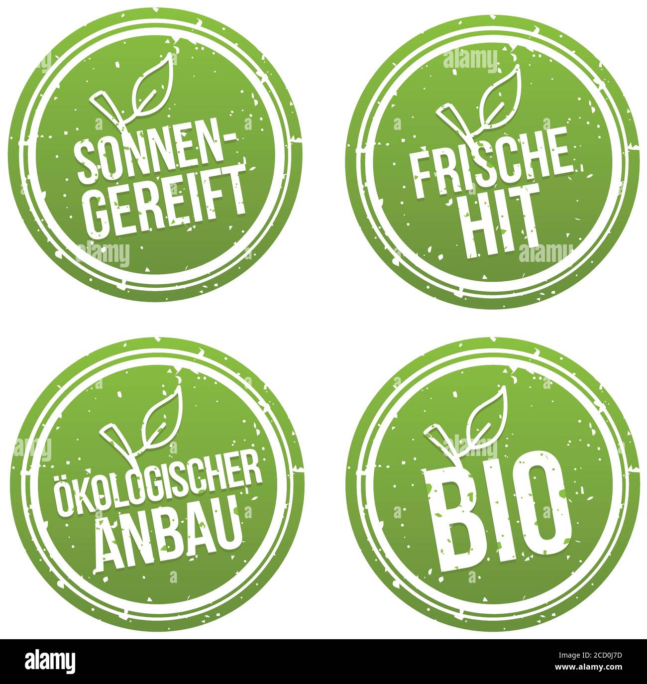 Sonnengereift, Frische Hit, Ökologischer Anbau und Bio Banner Set. Stock Vector