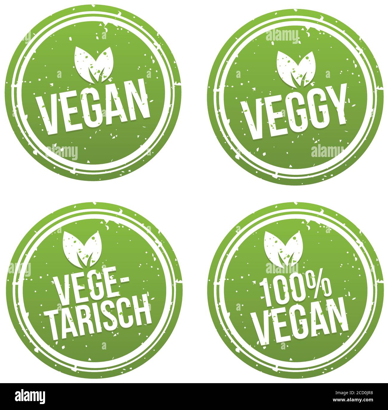 Vegan Button und Vegetarisch Banner Set. Stock Vector