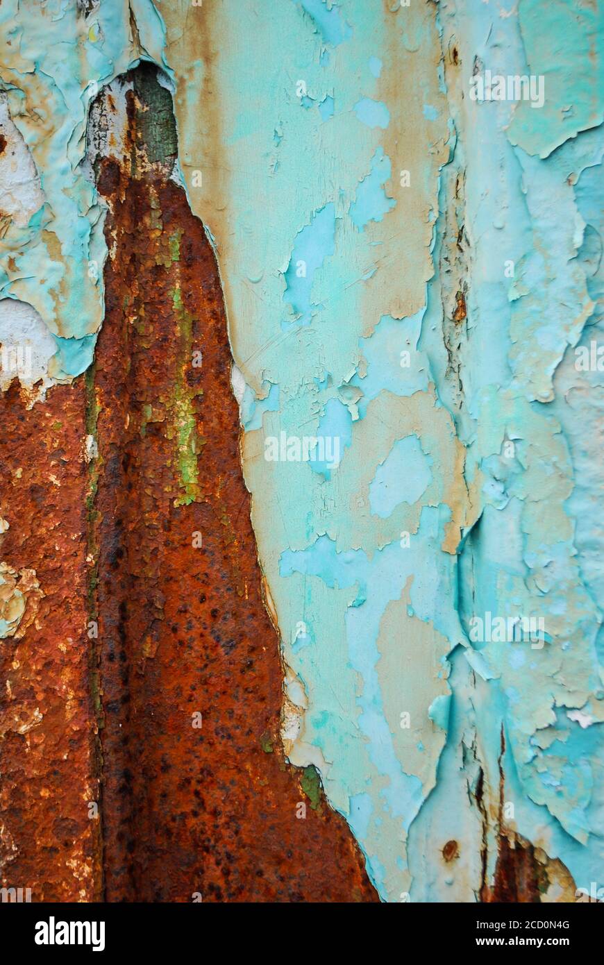 Shot of weathered rusty metal texture with peeling blue paint Stock ...