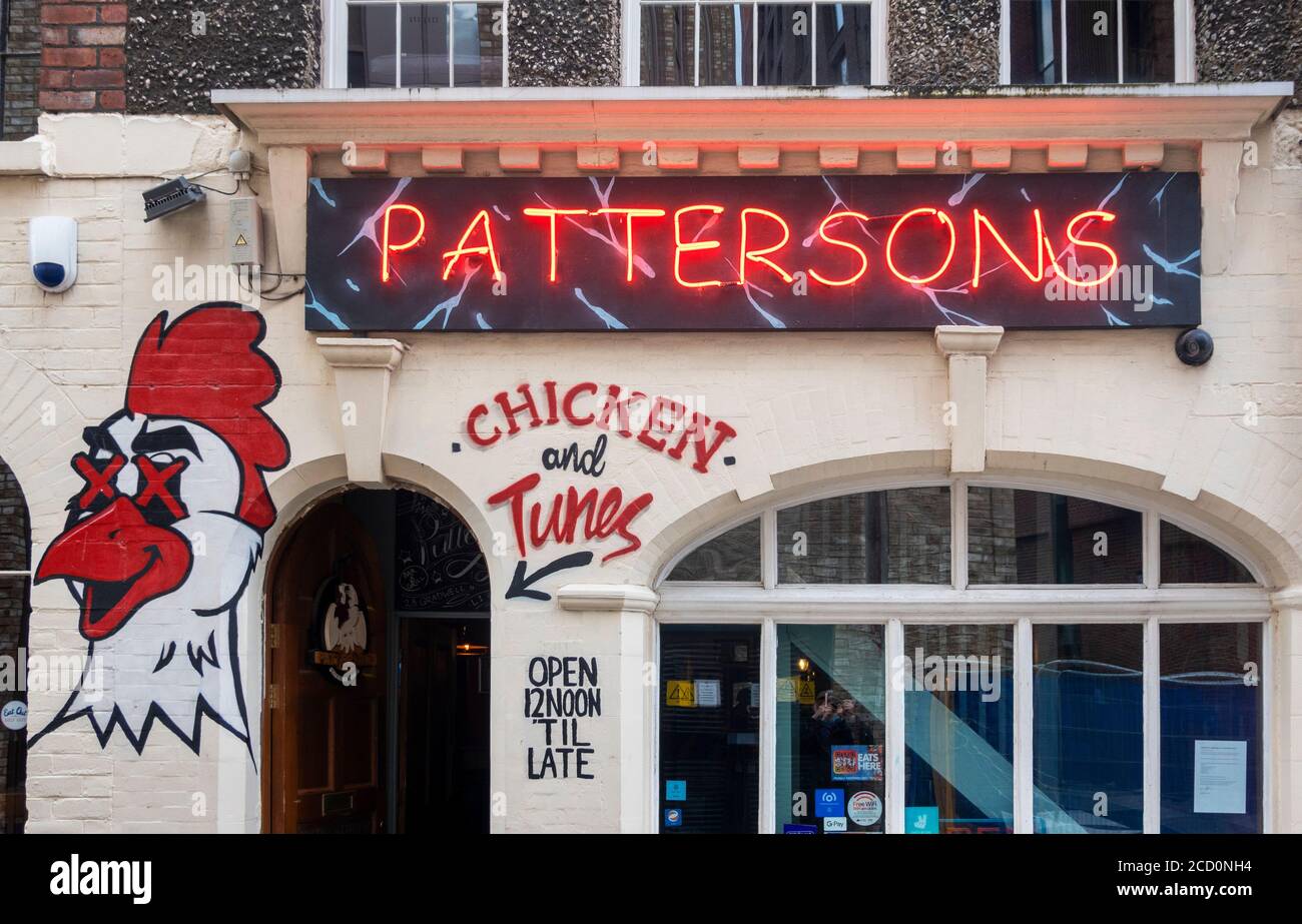 Pattersons Chicken and Tunes a restaurant and music bar in Liverpool Stock Photo