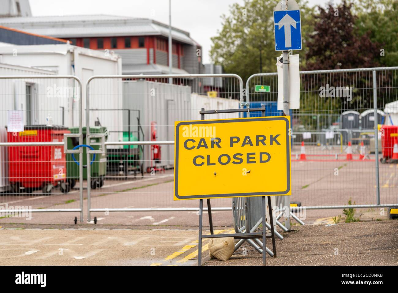 COVID-19 Coronavirus testing site taking over the Short Street car park in Southend on Sea, Essex, UK. Department for Health and Social Care (DHSC) Stock Photo