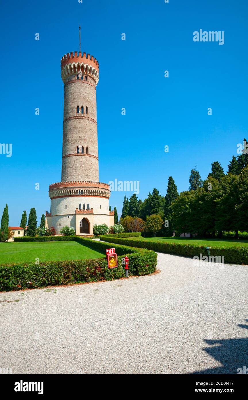 Italy, Lombardy, Desenzano del Garda, Monumental Tower of St. Martin of the Battle near the Lake Garda Stock Photo