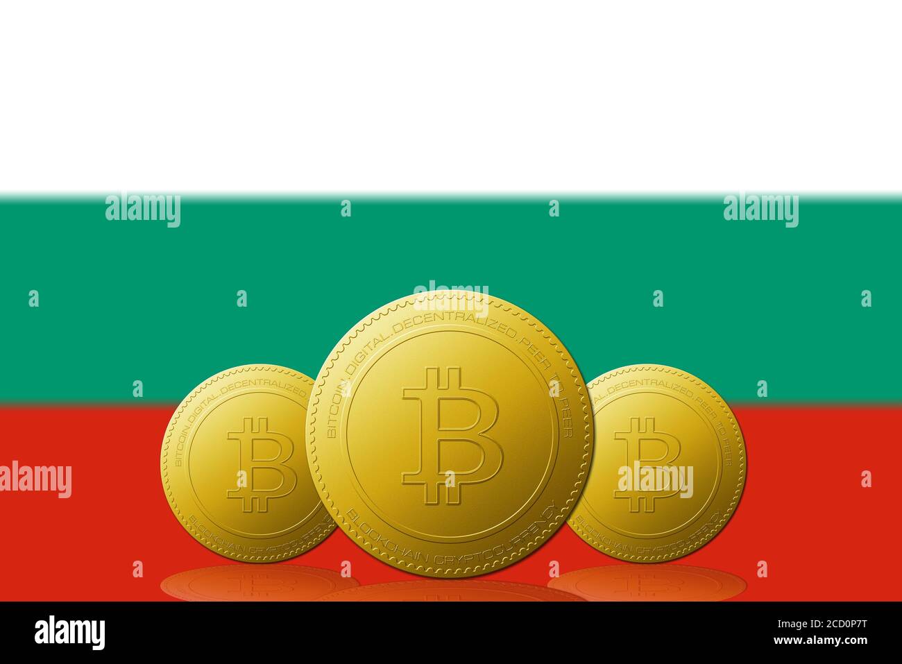 BUlgaria flag on a bitcoin cryptocurrency coin. 3D Rendering Stock Photo -  Alamy