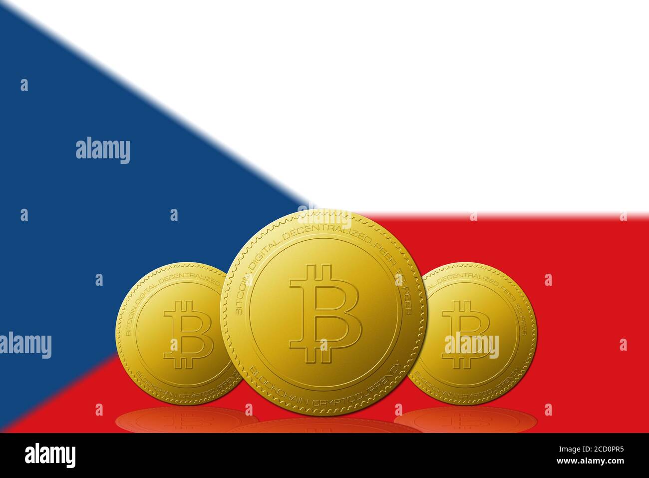 Czech Republic flag on a bitcoin cryptocurrency coin. 3D Rendering Stock  Photo - Alamy