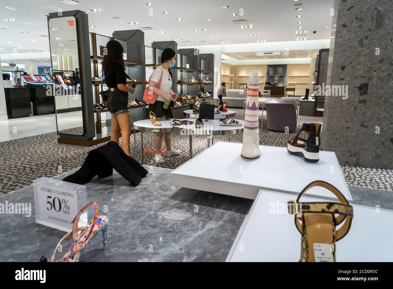 Louis Vuitton boutique in the closing Neiman Marcus store in Hudson Yards  in New York on Friday, August 21, 2020. In bankruptcy, Neiman Marcus is  vacating their location in Hudson Yards where