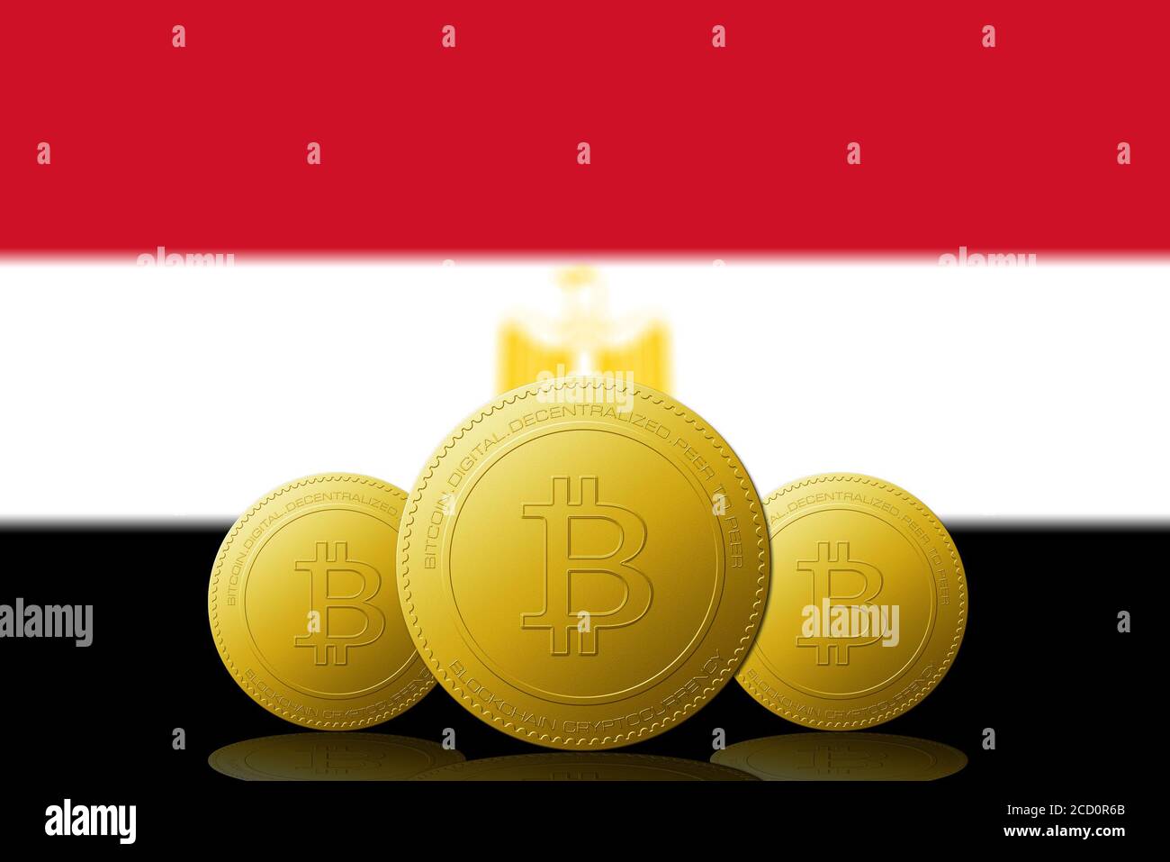 Egypt flag on a bitcoin cryptocurrency coin. 3D Rendering Stock Photo -  Alamy