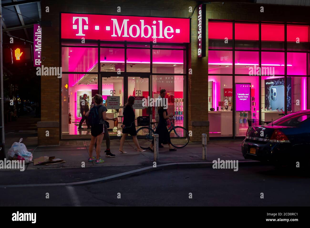 A T-Mobile USA store in the Chelsea neighborhood in New York on Thursday, August 20, 2020. (© Richard B. Levine) Stock Photo