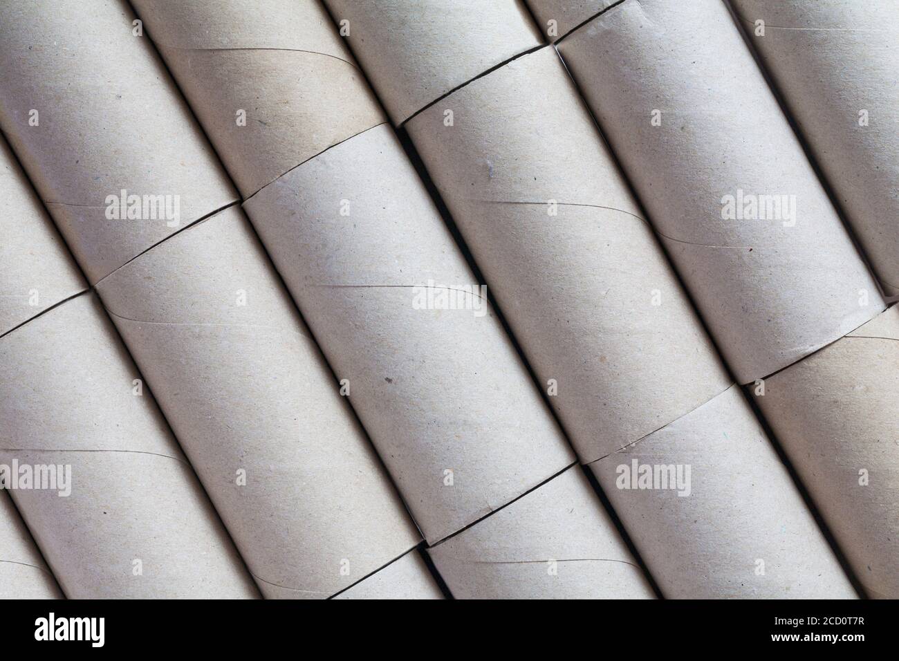 empty toilet roll tubes, no toilet paper concept of panic buying of