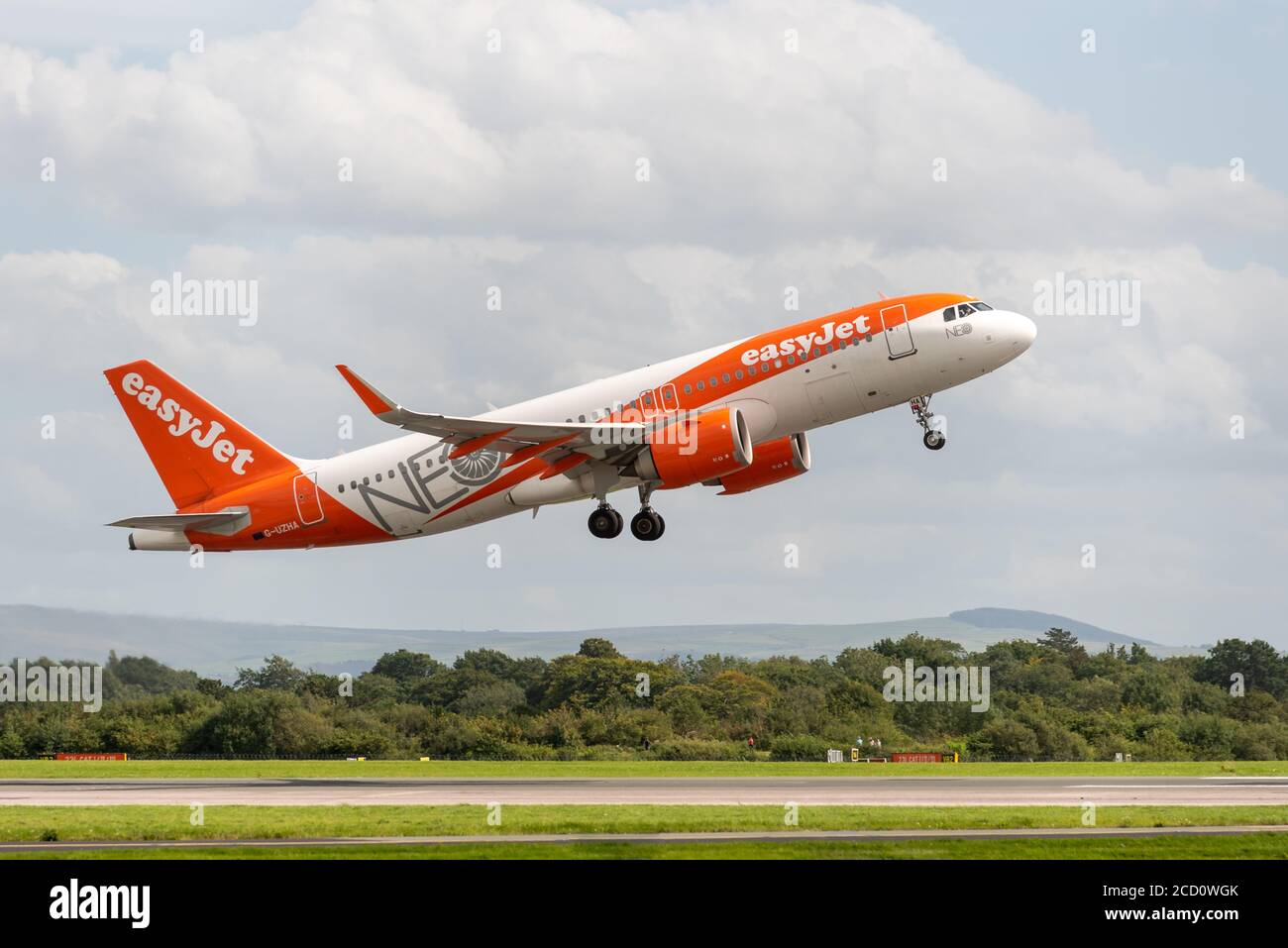 MANCHESTER UK, AUGUST 20 2020 easyJet airlines Airbus A320251N flight