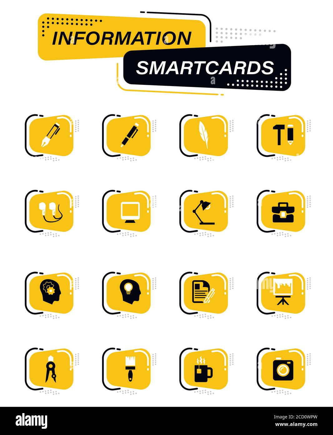 Creative process icons set Stock Vector