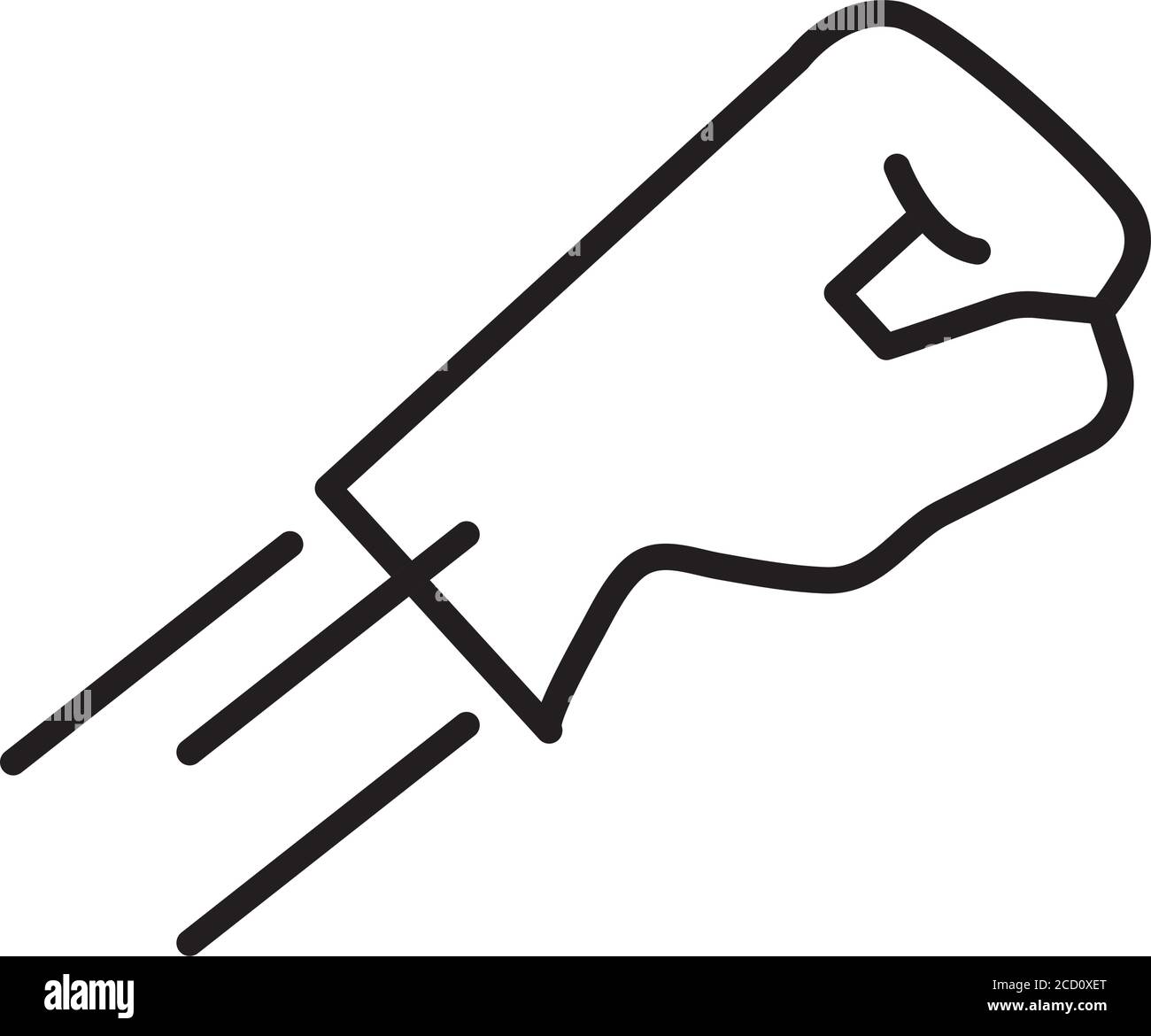hand human fist protesting line style icon vector illustration design ...