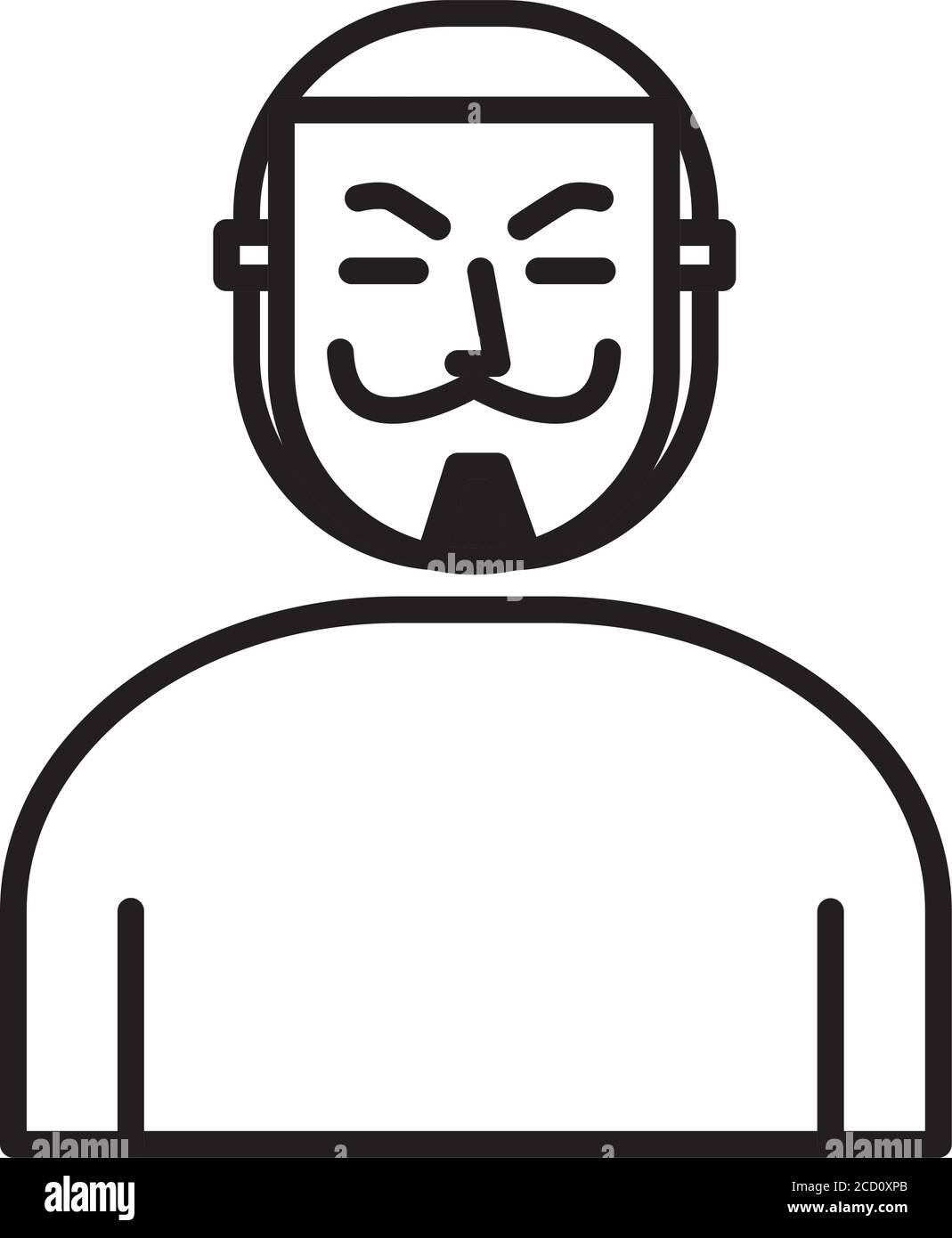 man with Salvador Dali mask line style icon vector illustration design Stock Vector