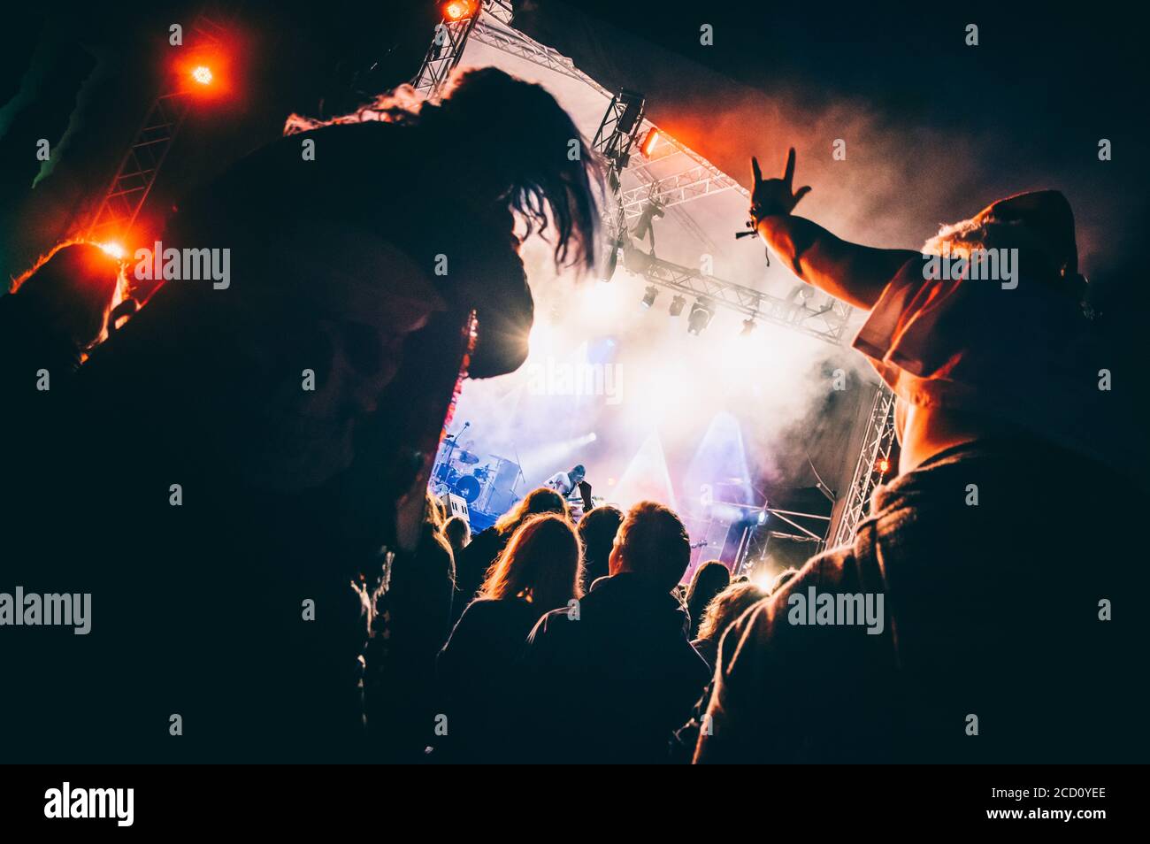 Hands raised crowd hi-res stock photography and images - Alamy