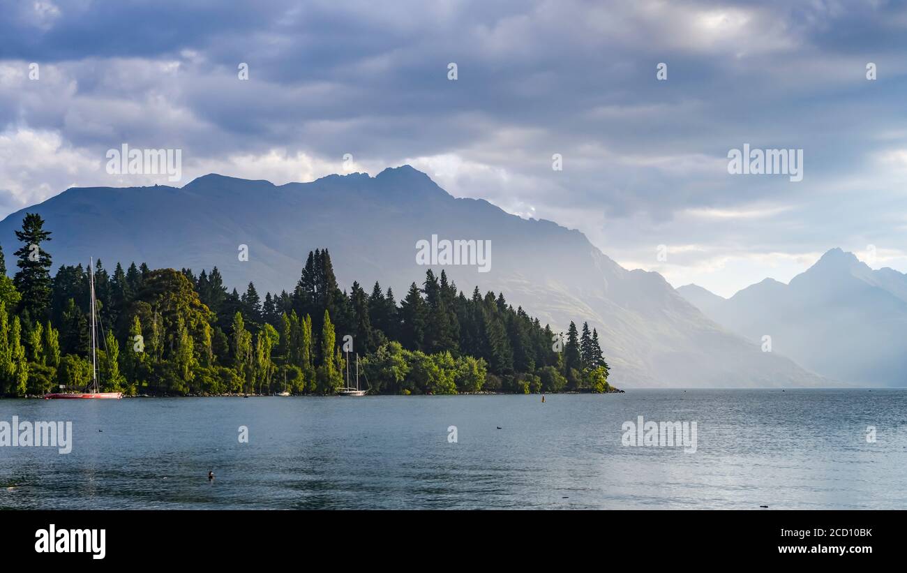 Lake Wakatipu; Queenstown, Otago Region, South Island, New Zealand ...
