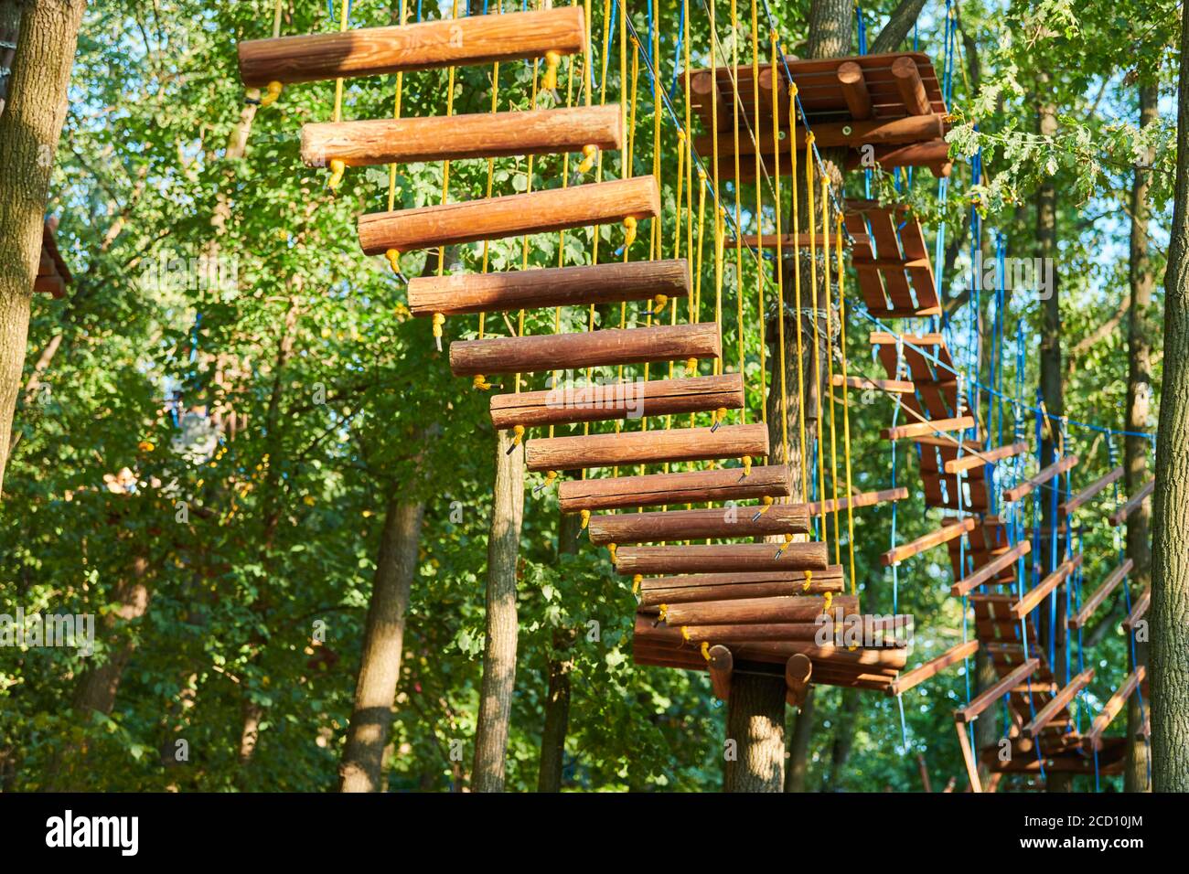 High ropes experience adventure tree park. Rope road course in trees