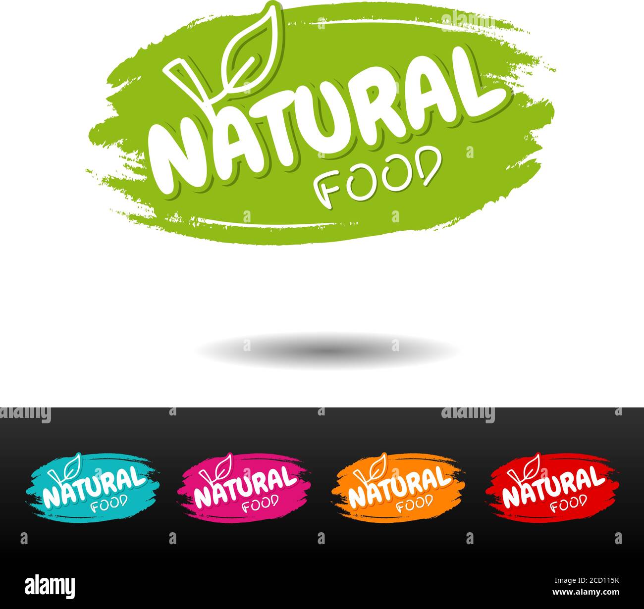 Set of Natural food badges. Vector hand drawn labels Stock Vector Image ...