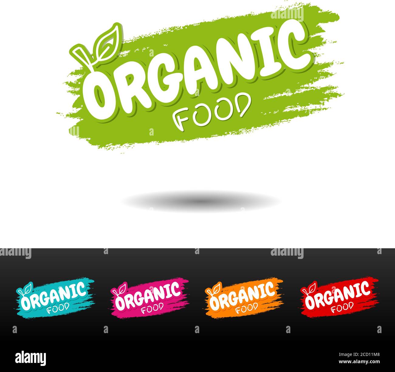 Set of Organic food badges. Vector hand drawn labels Stock Vector Image ...
