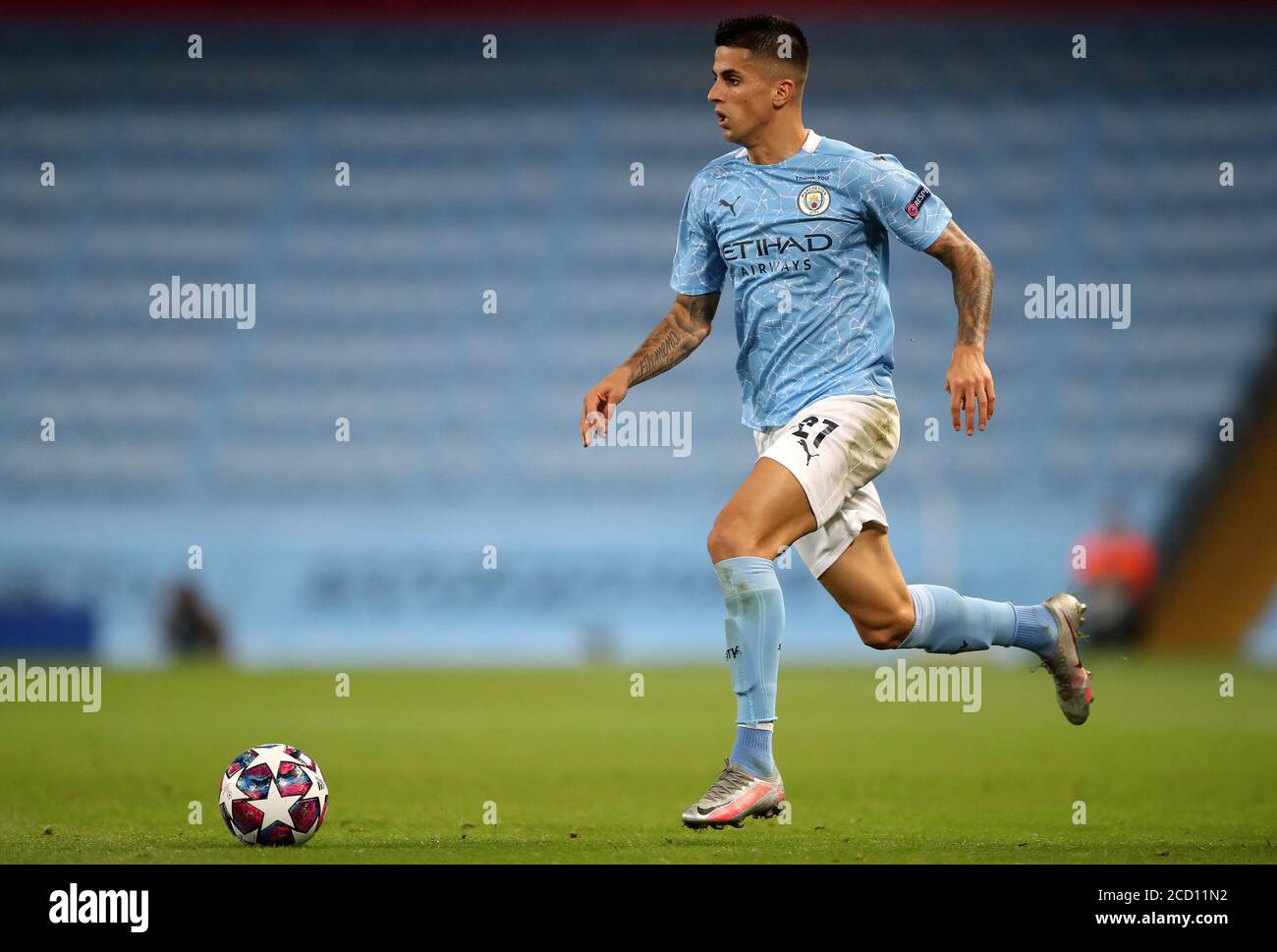 Manchester City's Joao Cancelo during the UEFA Champions League, round of 16, second leg match at the Etihad Stadium, Manchester. Friday August 7, 2020. See PA story SOCCER Man City. Photo credit should read: Nick Potts/PA Wire. Stock Photo