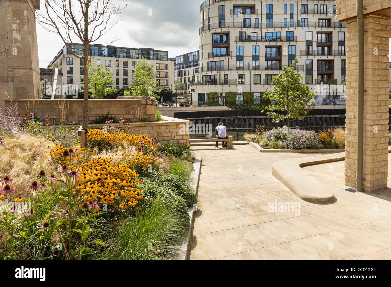 Bath Riverside Development of luxury apartments and penthouses near Bath City Centre, Somerset, England, UK Stock Photo