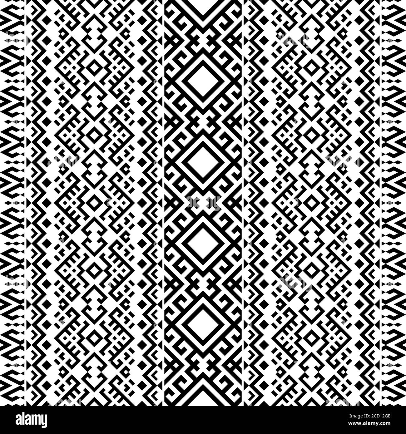 Monochrome persian motif pattern texture design background Stock Photo