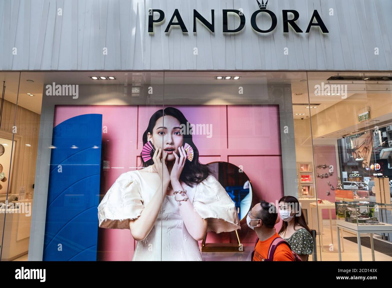 Shoppers are seen at the Danish jewelry manufacturer and retailer, Pandora  store at Tung Chung district in Hong Kong. (Photo by Budrul Chukrut / SOPA  Images/Sipa USA Stock Photo - Alamy
