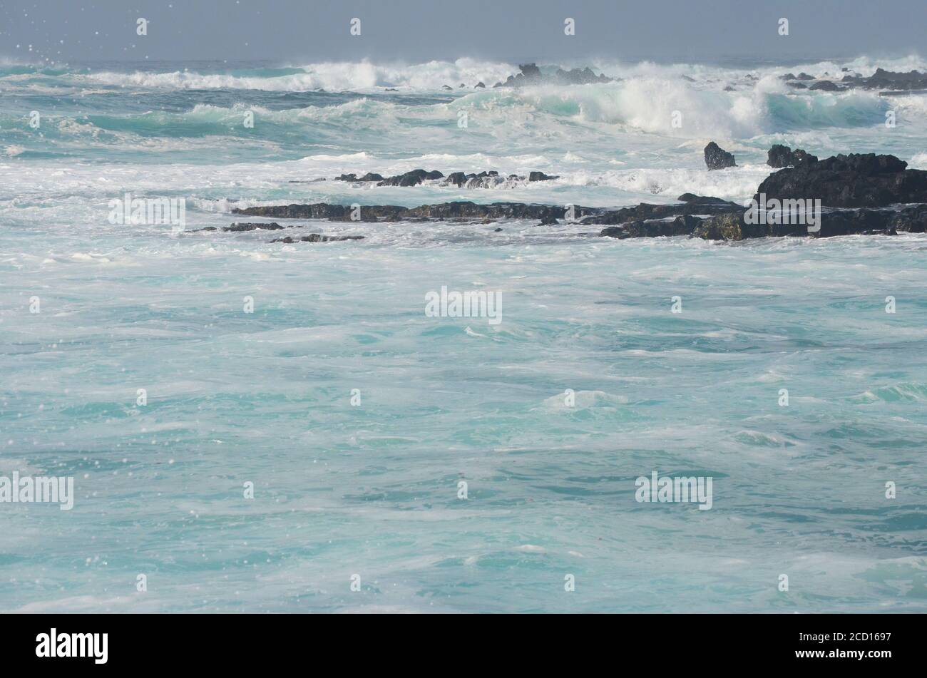 Stormy weather and sea swell in the FaialPico Channel, Azores islands