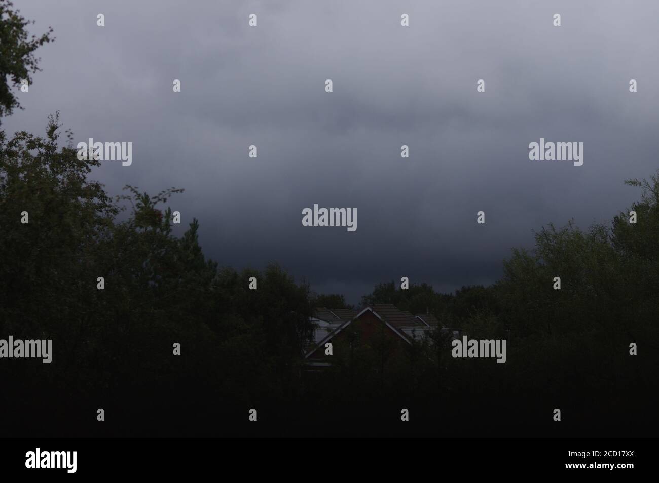 Dark stormy landscape view with copy space Stock Photo