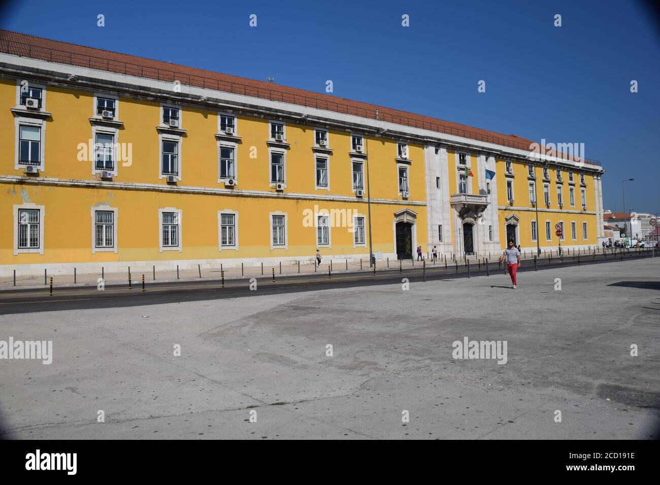 downtown Lisbon capital of Portugal historical buildings old Portuguese arquitecture Stock Photo