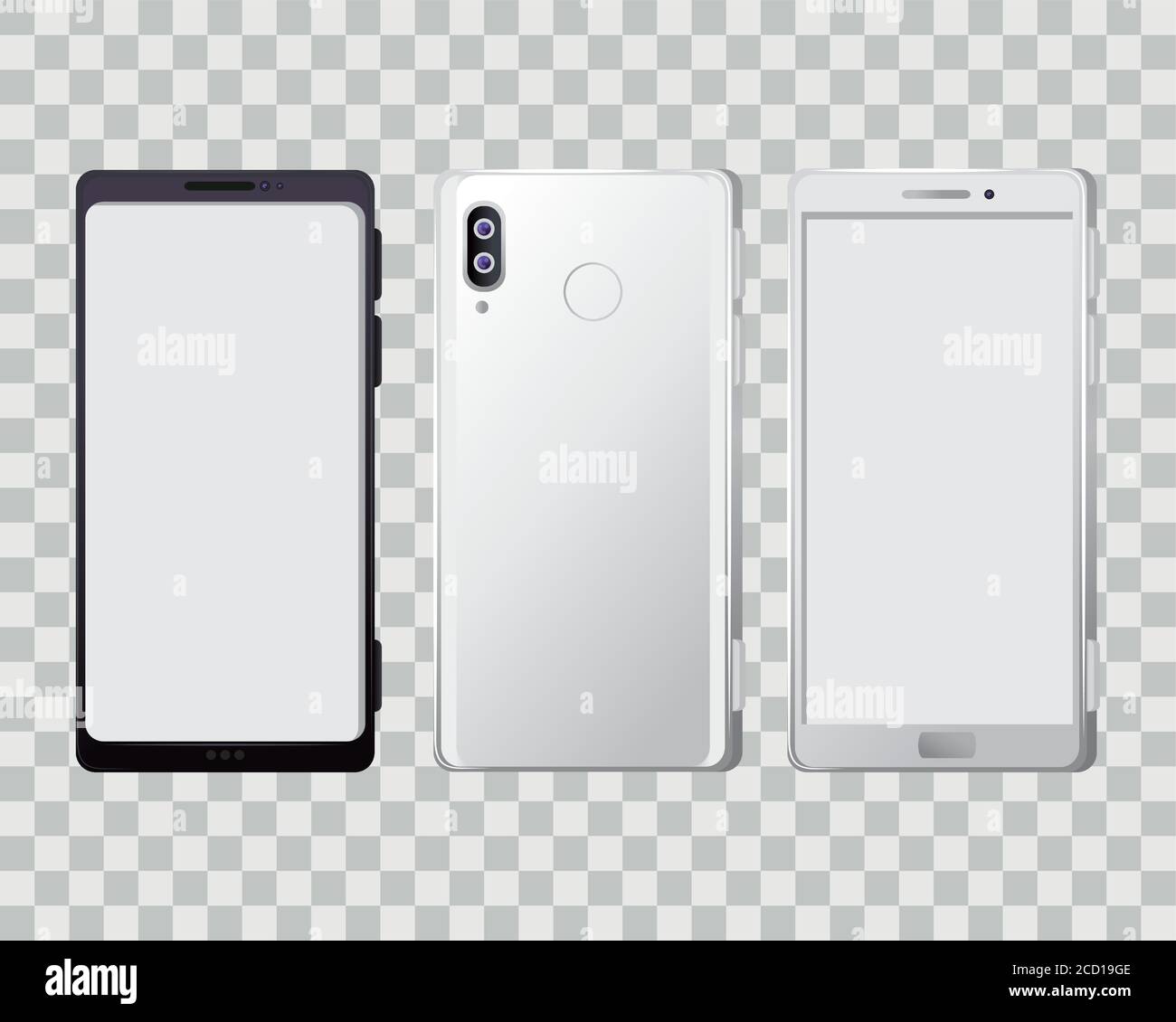 mockup of realistic smartphones devices Stock Vector Image & Art - Alamy