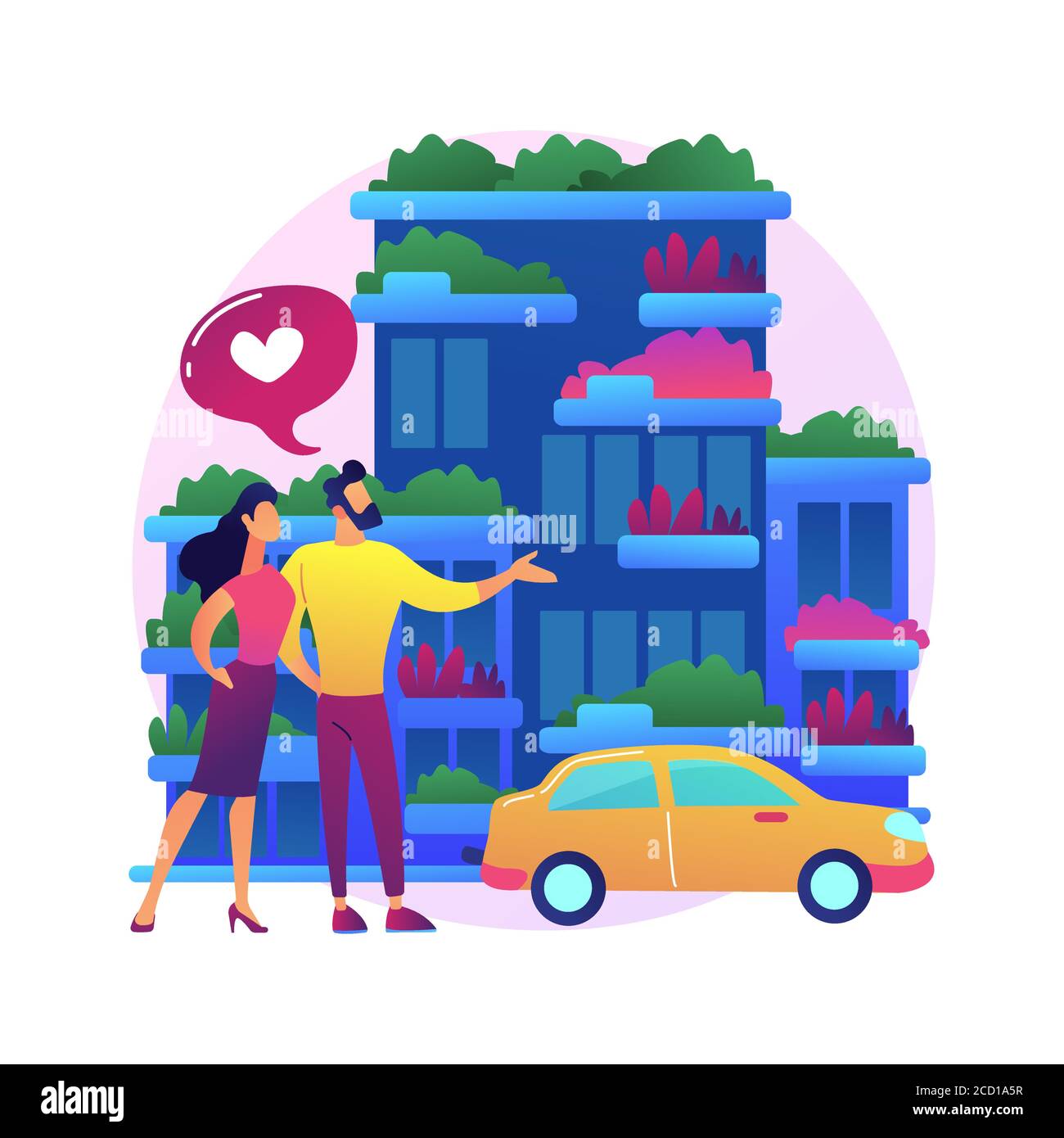 Vertical green city abstract concept vector illustration Stock Vector ...