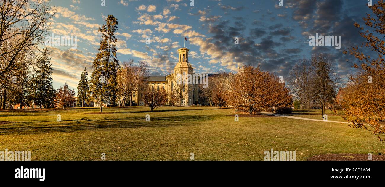 Wheaton College in Illinois - late winter afternoon when school is out Stock Photo