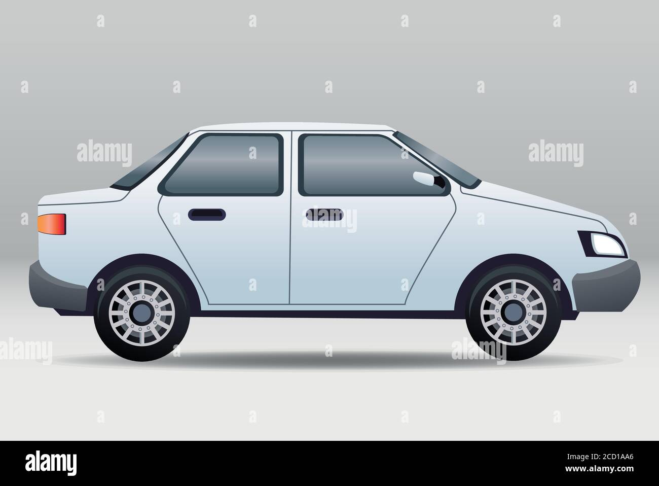 white sedan car vehicle branding scene vector illustration design Stock ...