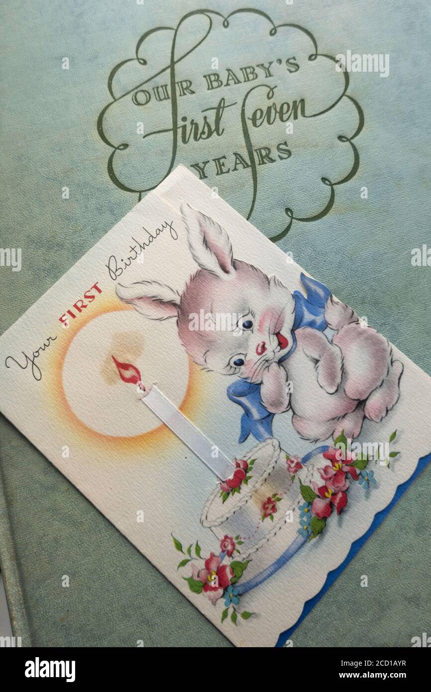 Vintage "Our Baby's First Seven Years" Book, 1940s Stock Photo Alamy