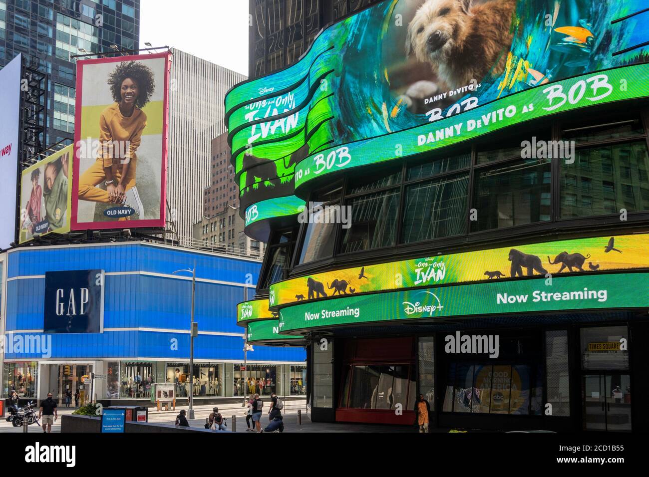 Wrap Around Moving Billboard at ABC TV News Network Studios in Times Square, NYC, USA Stock Photo