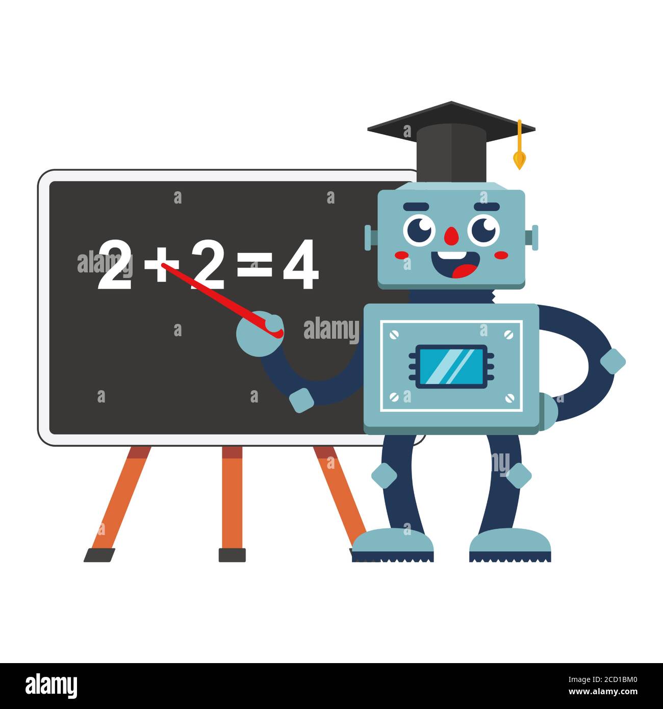 robot teacher at school. future education automation in retro style. flat  character vector illustration isolated on white background Stock Vector  Image & Art - Alamy