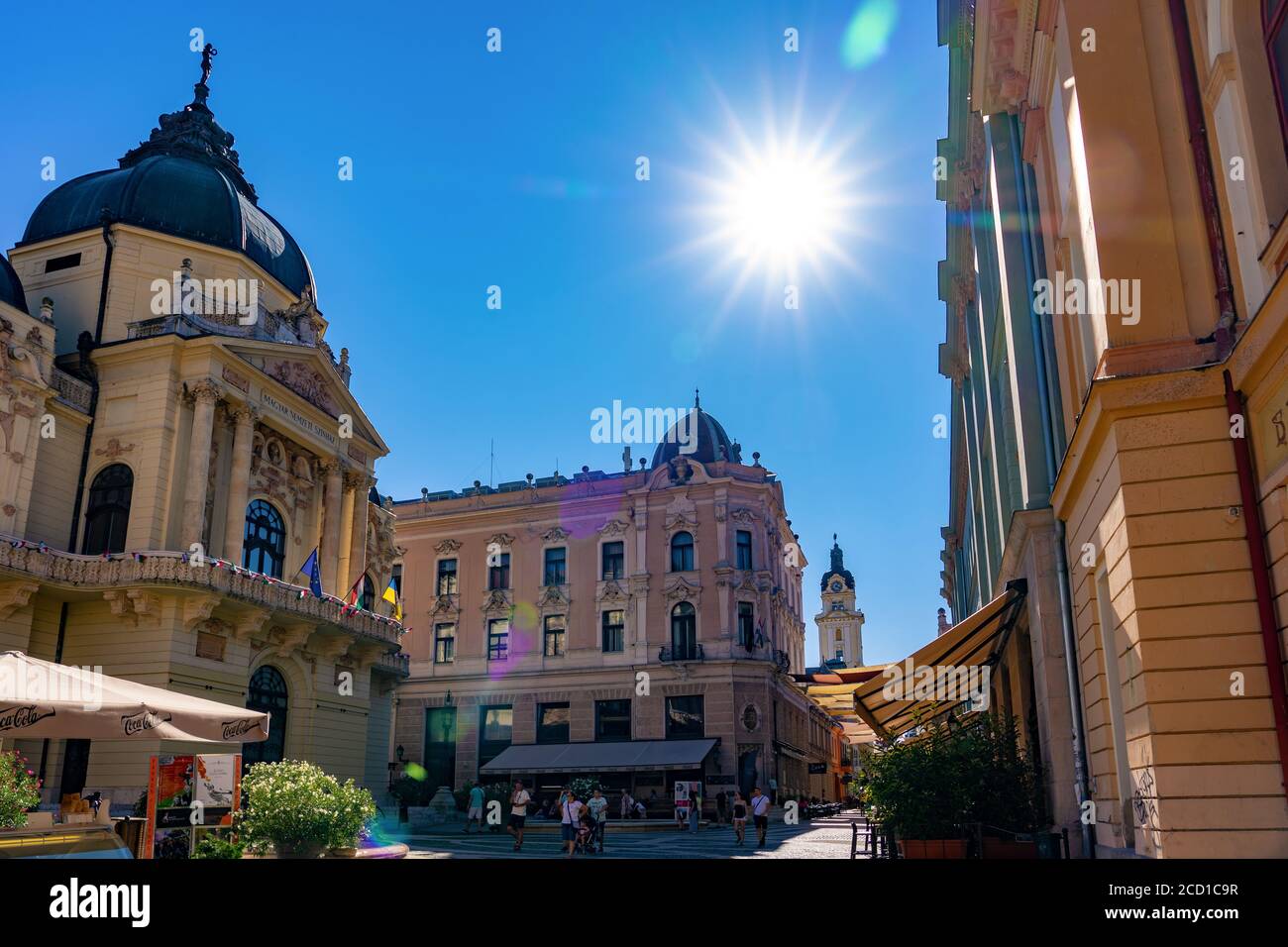 Pecs, Hungary - 08.21. 2020: The National Theater in downtown kiraly street Stock Photo