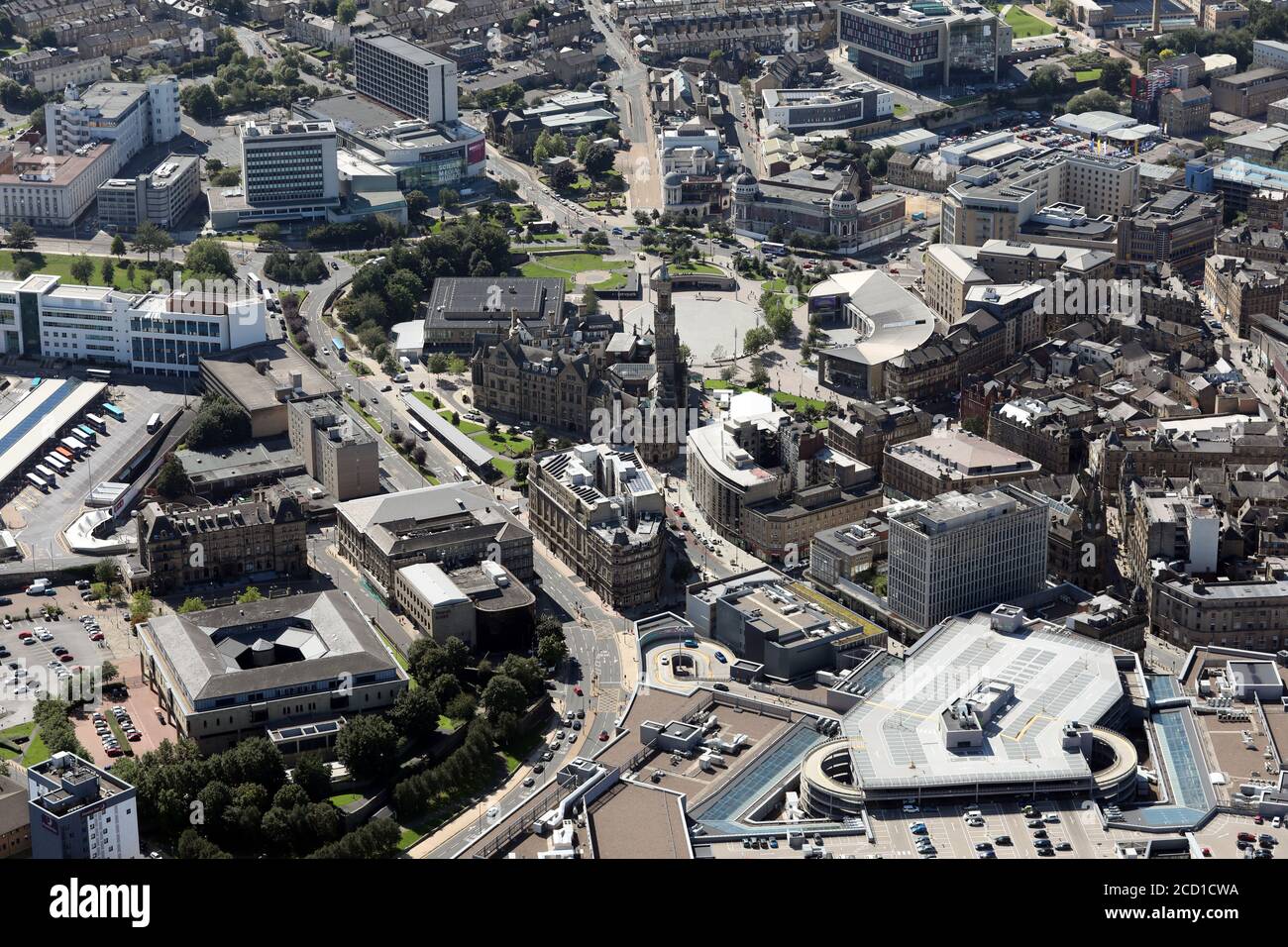 Aerial view of bradford city centre hires stock photography and images