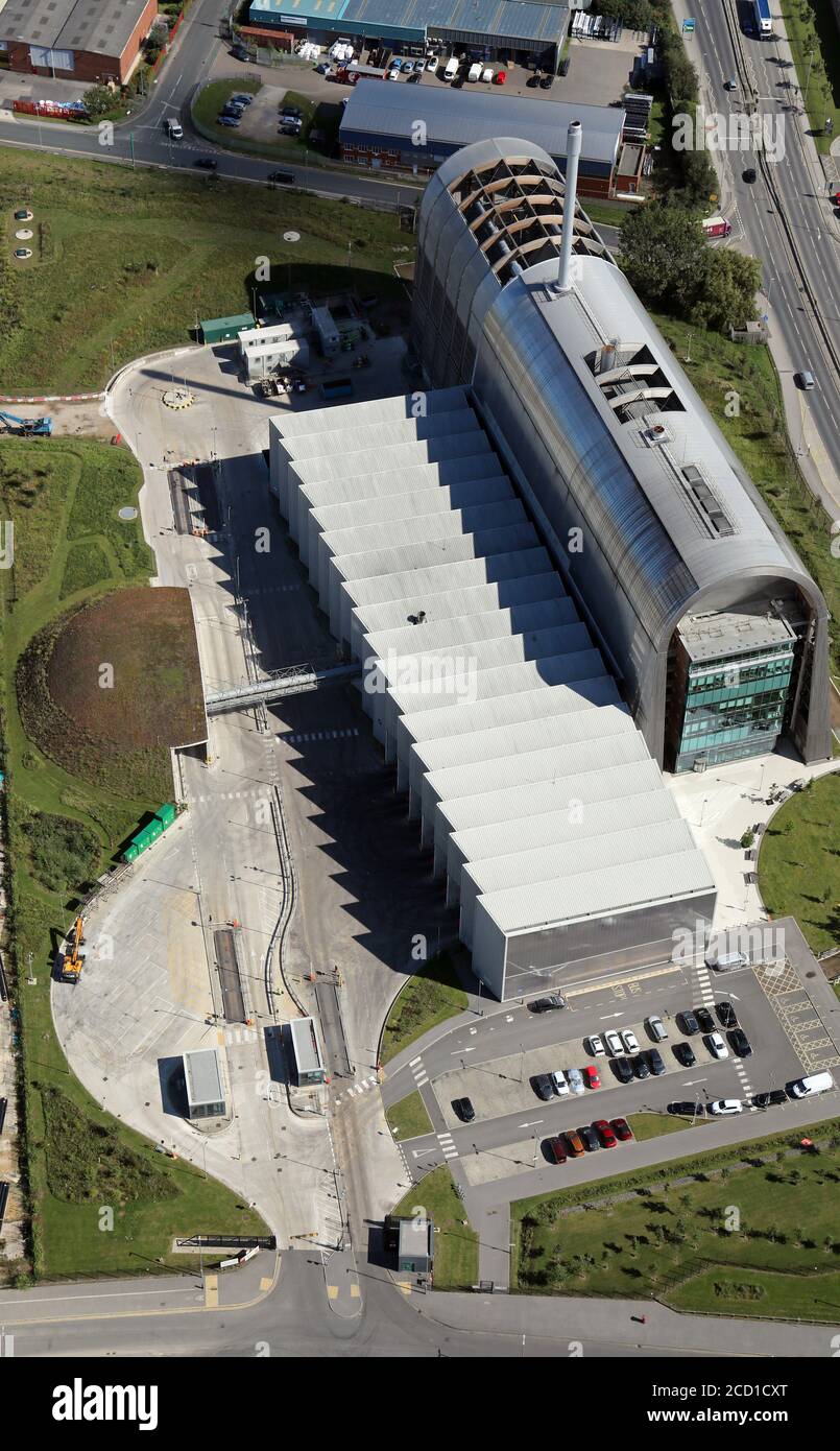 aerial view of the Veolia Recycling & Energy Recovery Facility, Cross Green, Leeds, UK Stock Photo
